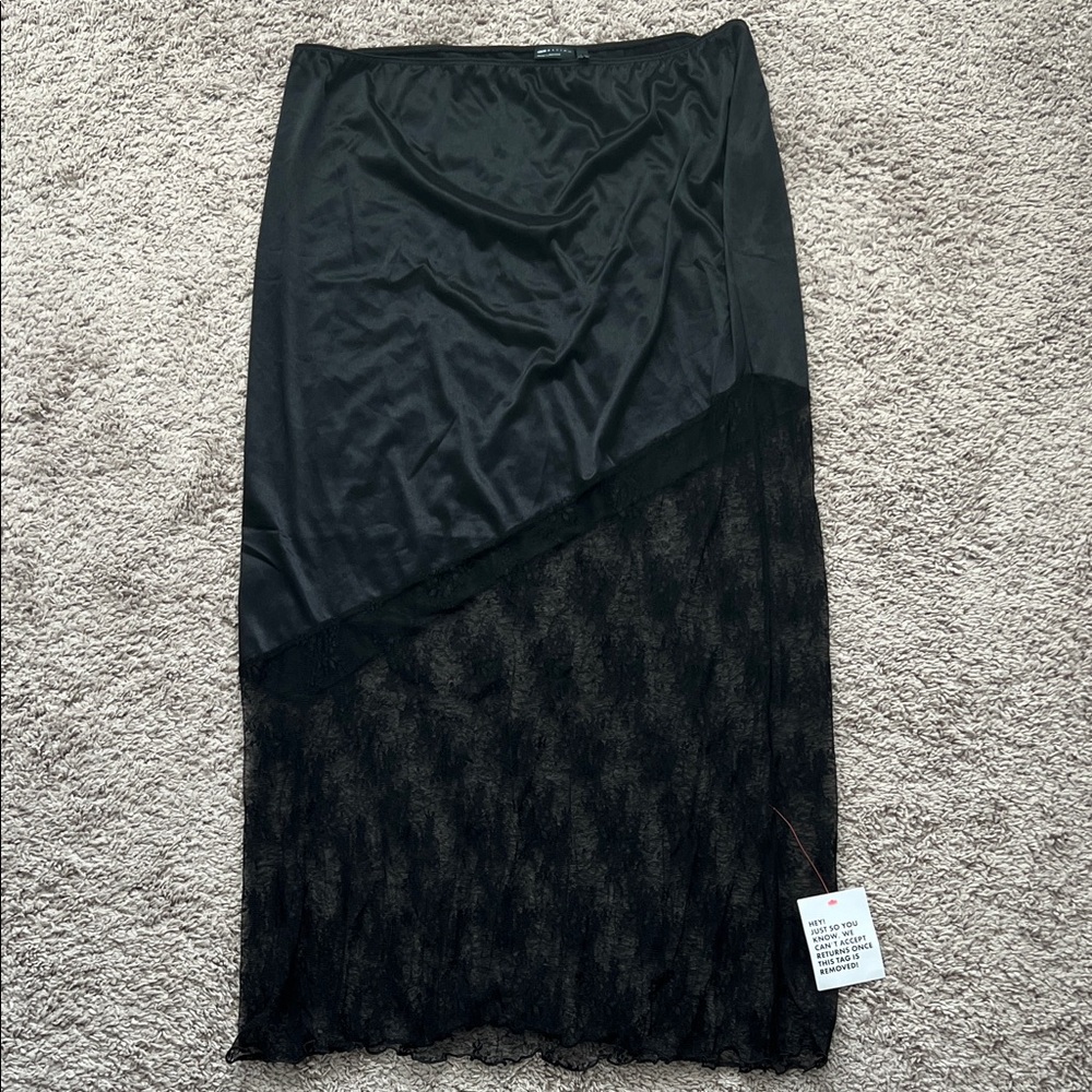 ASOS Design Black Lace Slip Skirt